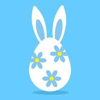 Easter holiday illustration. Painted egg with bunny ears vector