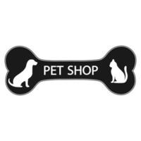 Illustration of emblem for pet shop and goods for animals vector