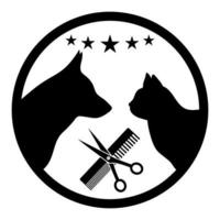 Illustration of the logo of the hairdresser for animals. vector