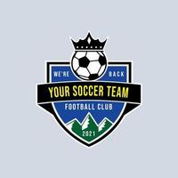 gráfico vectorial de logotipo simple con esquema de color azul, negro, verde, blanco y amarillo. perfecto para la identidad del equipo de fútbol vector