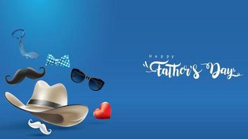 Happy Father Day greeting card, banner design with lettering, typography in three dimensional style vector