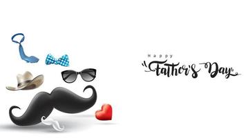 Happy Father Day greeting card, banner design with lettering, typography in three dimensional style vector