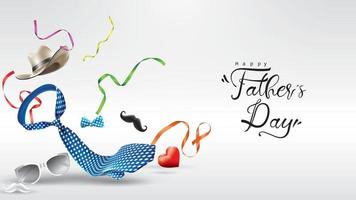 Happy Father Day greeting card, banner design with lettering, typography in three dimensional style vector