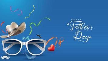 Happy Father Day greeting card, banner design with lettering, typography in three dimensional style vector