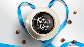 Happy Father Day greeting card, banner design with lettering, typography in three-dimensional style vector