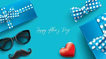 Happy Father Day greeting card, banner design with lettering, typography in three-dimensional style vector