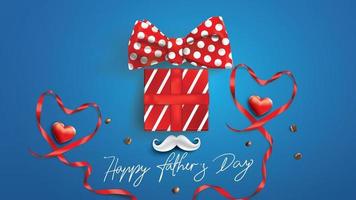 Happy Father Day greeting card, banner design with lettering, typography in three-dimensional style vector