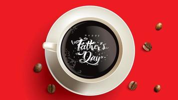 Happy Father Day greeting card, banner design with lettering, typography in three-dimensional style vector