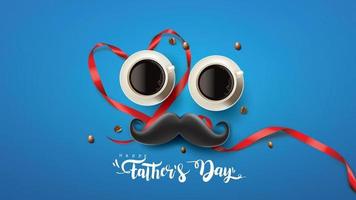 Happy Father Day greeting card, banner design with lettering, typography in three-dimensional style vector