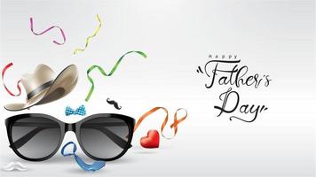 Happy Father Day greeting card, banner design with lettering, typography in three dimensional style vector