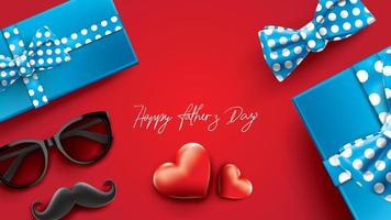 Happy Father Day greeting card, banner design with lettering, typography in three-dimensional style vector