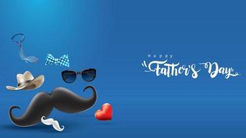 Happy Father Day greeting card, banner design with lettering, typography in three dimensional style vector