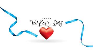 Happy Father Day greeting card, banner design with lettering, typography in three dimensional style vector