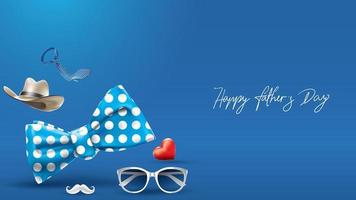 Happy Father Day greeting card, banner design with lettering, typography in three dimensional style vector