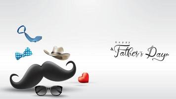 Happy Father Day greeting card, banner design with lettering, typography in three dimensional style vector