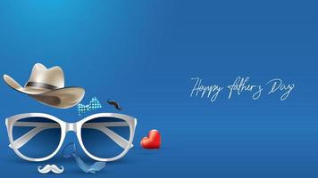 Happy Father Day greeting card, banner design with lettering, typography in three dimensional style vector