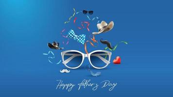 Happy Father Day greeting card, banner design with lettering, typography in three dimensional style vector