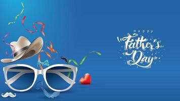 Happy Father Day greeting card, banner design with lettering, typography in three dimensional style vector