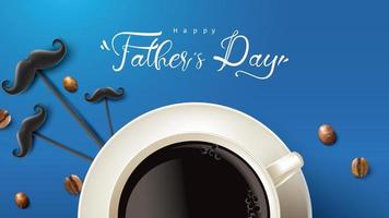 Happy Father Day greeting card, banner design with lettering, typography in three-dimensional style vector