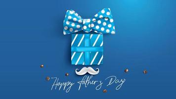 Happy Father Day greeting card, banner design with lettering, typography in three-dimensional style vector