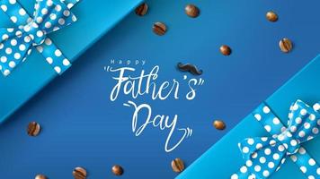 Happy Father Day greeting card, banner design with lettering, typography in three-dimensional style vector