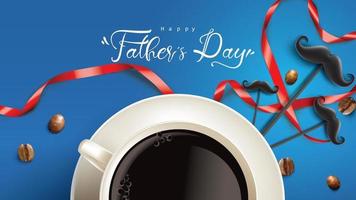 Happy Father Day greeting card, banner design with lettering, typography in three-dimensional style vector