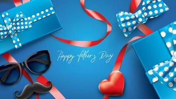 Happy Father Day greeting card, banner design with lettering, typography in three-dimensional style vector