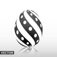 huevo de pascua negro con patrón exótico, vector, ilustración. vector