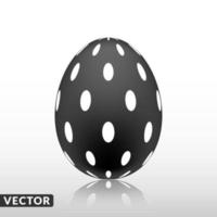 huevo de pascua negro con patrón exótico, vector, ilustración. vector