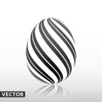 huevo de pascua negro con patrón exótico, vector, ilustración. vector