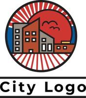 plantilla de diseño de logotipo de ciudad moderna vector