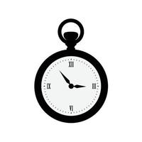Pocket Watch Silhouette. Black and White Icon on Isolated White Background Suitable for Logo or Design Element vector