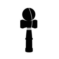 Toss and Catch Wooden Hammer Ball Silhouette. Black and White Icon Design Element on Isolated White Background vector