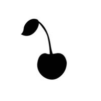 Cherry Black and White Icon. Silhouette Design Element on Isolated White Background vector