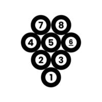 Billiard Balls Black and White Icon. Silhouette Design Element on Isolated White Background vector