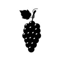 Grape Black and White Icon. Silhouette Design Element on Isolated White Background vector