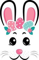 The face of the Easter bunny with a wreath of eggs vector