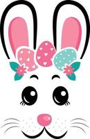 The face of the Easter bunny with a wreath of eggs vector