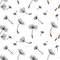 Seamless pattern of dandelions on white background vector