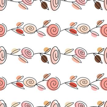 patrón con rosas lineales vector