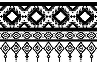 patrón geométrico tribal blanco y negro en estilo étnico ilustración vectorial de patrones sin fisuras, para tela, alfombra, camisa, fondo