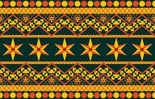 tela colorida de flores, patrón étnico geométrico en el diseño de fondo oriental tradicional para alfombra, papel pintado, ropa, envoltura, batik, estilo de bordado de ilustración vectorial. vector