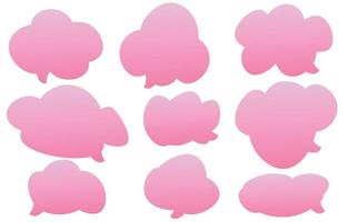 Set speech bubbles on white background.chat vector and doodle message or communication icon Cloud speaking for comics and minimal message dialog