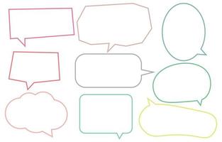 Set speech bubbles on white background. chat box or chat vector square and doodle message or communication icon Cloud speaking for comics and minimal message dialog