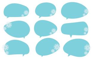 Set christmas speech bubbles with snowflake on white background. chat box vector and doodle message or communication icon Cloud speaking for comics and minimal message dialog