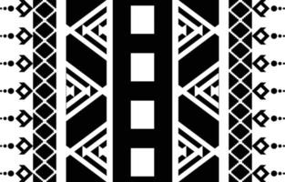 patrón geométrico tribal blanco y negro en estilo étnico ilustración vectorial de patrones sin fisuras, para tela, alfombra, camisa, fondo