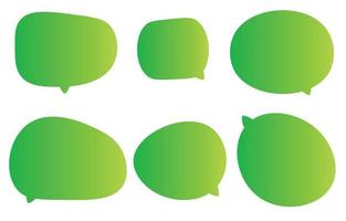 Spring season set green speech bubbles on white background. chat box or chat vector square and doodle message or communication icon Cloud speaking for comics and minimal message dialog