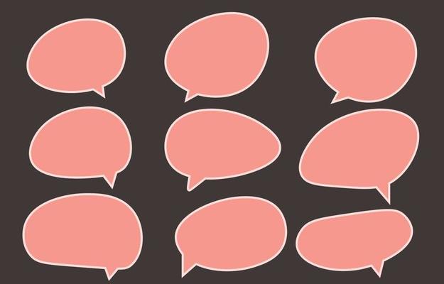 Set speech bubbles on gray background. chat box or chat vector doodle message or communication icon Cloud speaking for comics and comics dialog