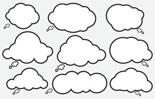 Set speech bubbles on white background. chat box or chat vector doodle message or communication icon Cloud speaking for comics and minimal message dialog