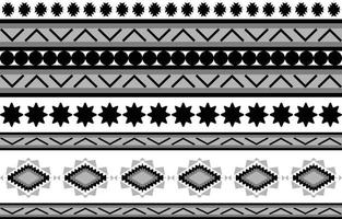 patrón geométrico tribal blanco y negro en estilo étnico ilustración vectorial de patrones sin fisuras, para tela, alfombra, camisa, fondo vector